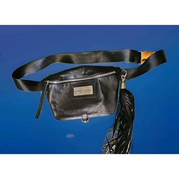 Jonny Cota Studio Fringe Fanny Pack Black Buttery Soft Leather - Picture 2 of 5